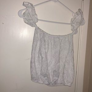 Off the shoulder white crop top